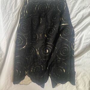 Catherine Malandrino Black Asymmetrical Knee-Length Skirt